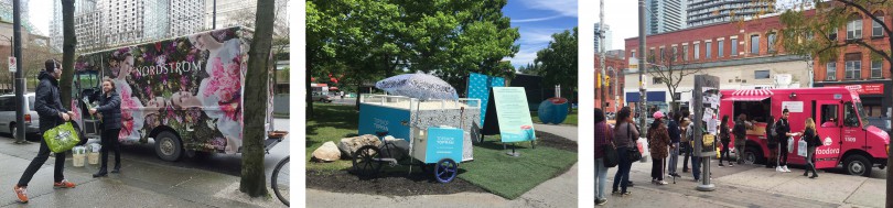 Nordstrom Flower Truck, Top Shop Ball Pit and Foodora Food Truck