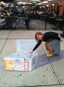 Coors Light Chalk Art 